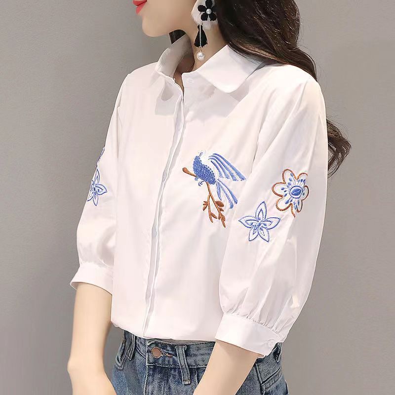 Cotton Embroidered Loose Fit S - Korean Lifestyle ulasan dan harga
