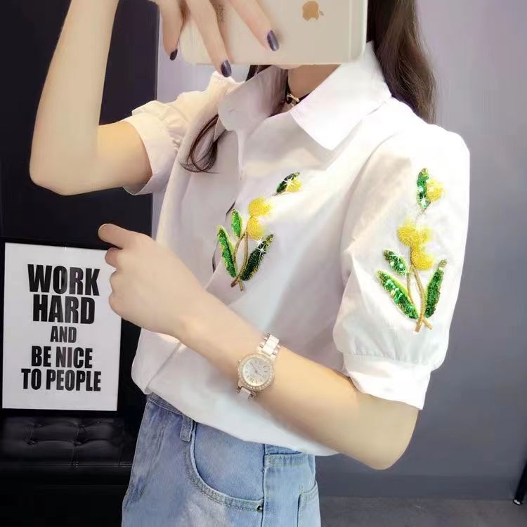 Cotton Embroidered Loose Fit S - Korean Lifestyle ulasan dan harga