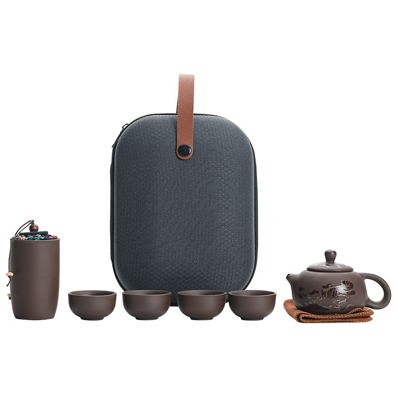 Purple Clay Travel Tea Set wit - Korean Tea Set ulasan dan harga