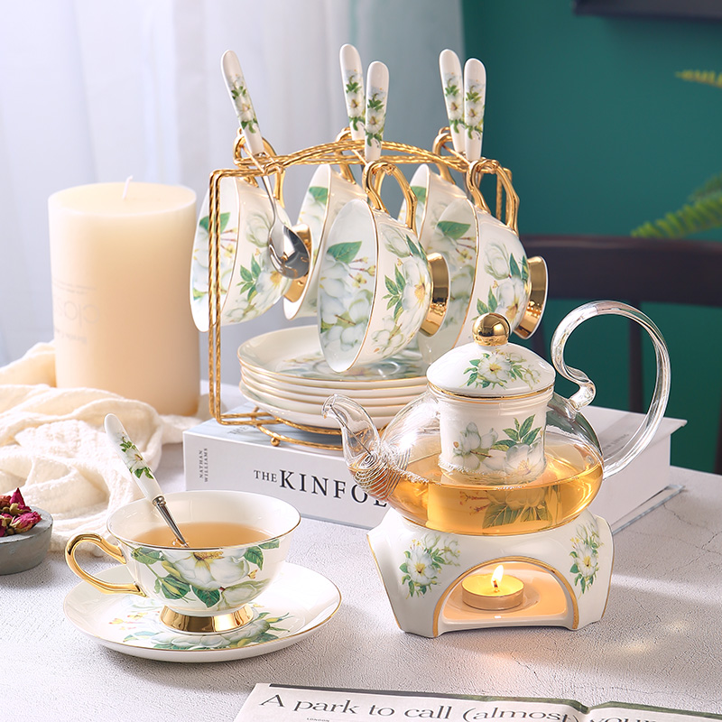 Camellia Bone China Tea Set Br - Korean Tea Set ulasan dan harga