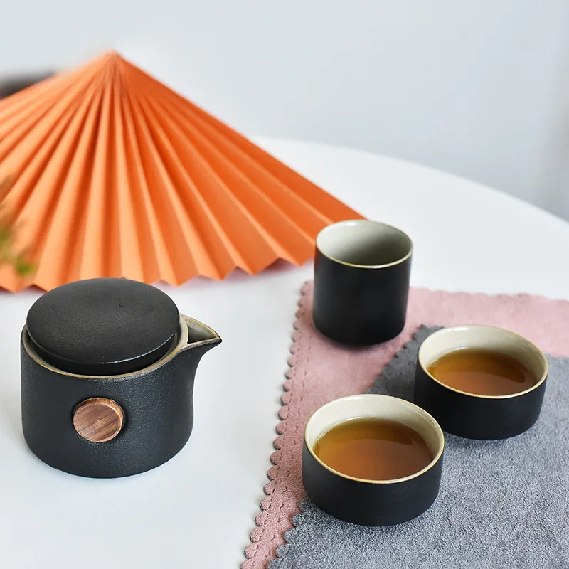 Black Pottery Outdoor Travel T - Korean Tea Set ulasan dan harga