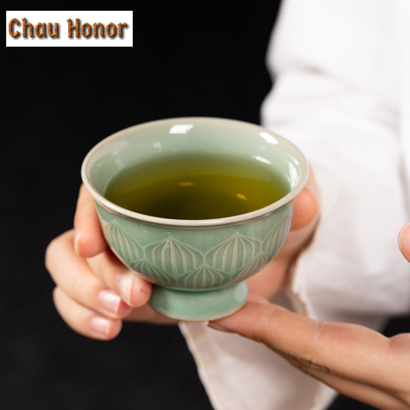 100ml Handmade Longquan Celado - Celadon Ceramic Cup ulasan dan harga