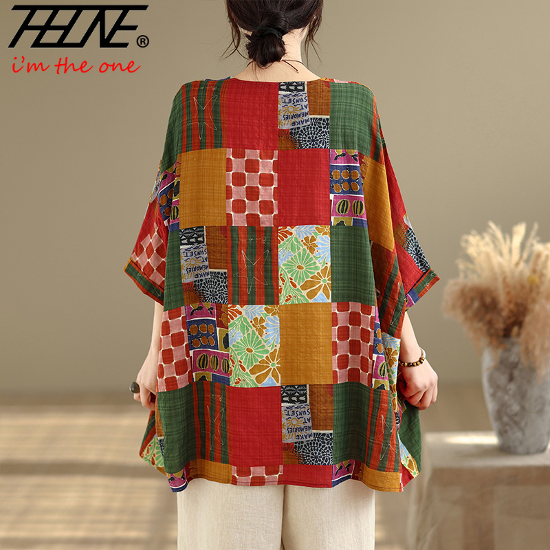 THHONE Women Shirts Print Loos - Korean Lifestyle ulasan dan harga