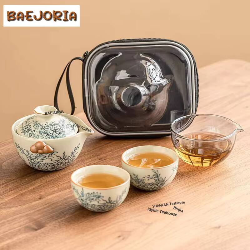 Cute Rabbit Sunflower Ru Kiln  - Korean Tea Set ulasan dan harga