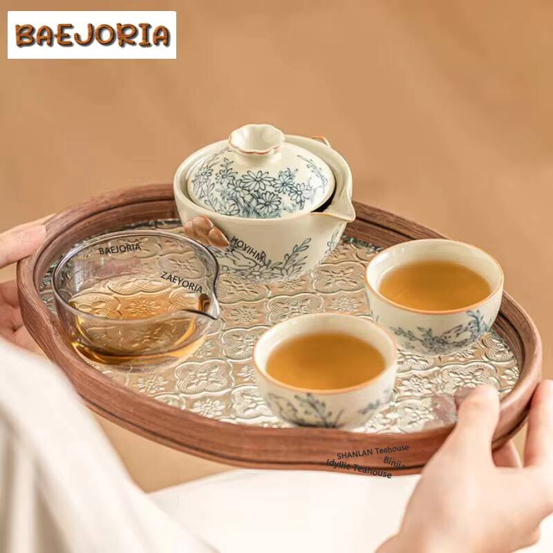 Cute Rabbit Sunflower Ru Kiln  - Korean Tea Set ulasan dan harga