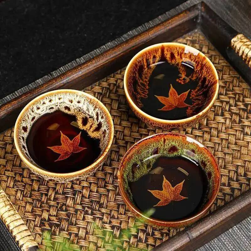 Maple Leaf Tea Cup Kiln Change - Celadon Ceramic Cup ulasan dan harga