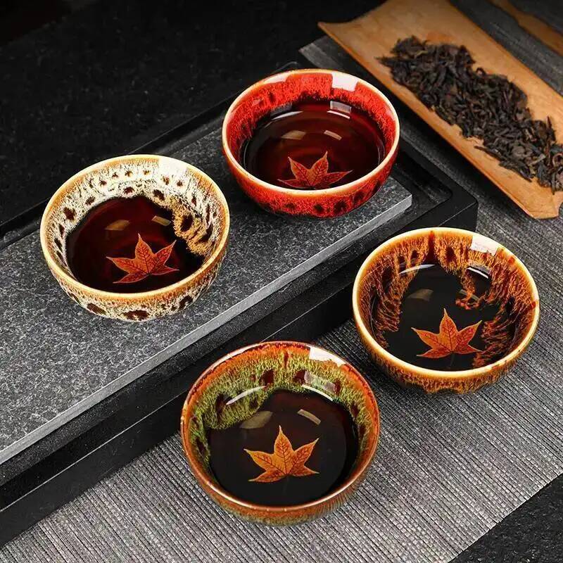 Maple Leaf Tea Cup Kiln Change - Celadon Ceramic Cup ulasan dan harga