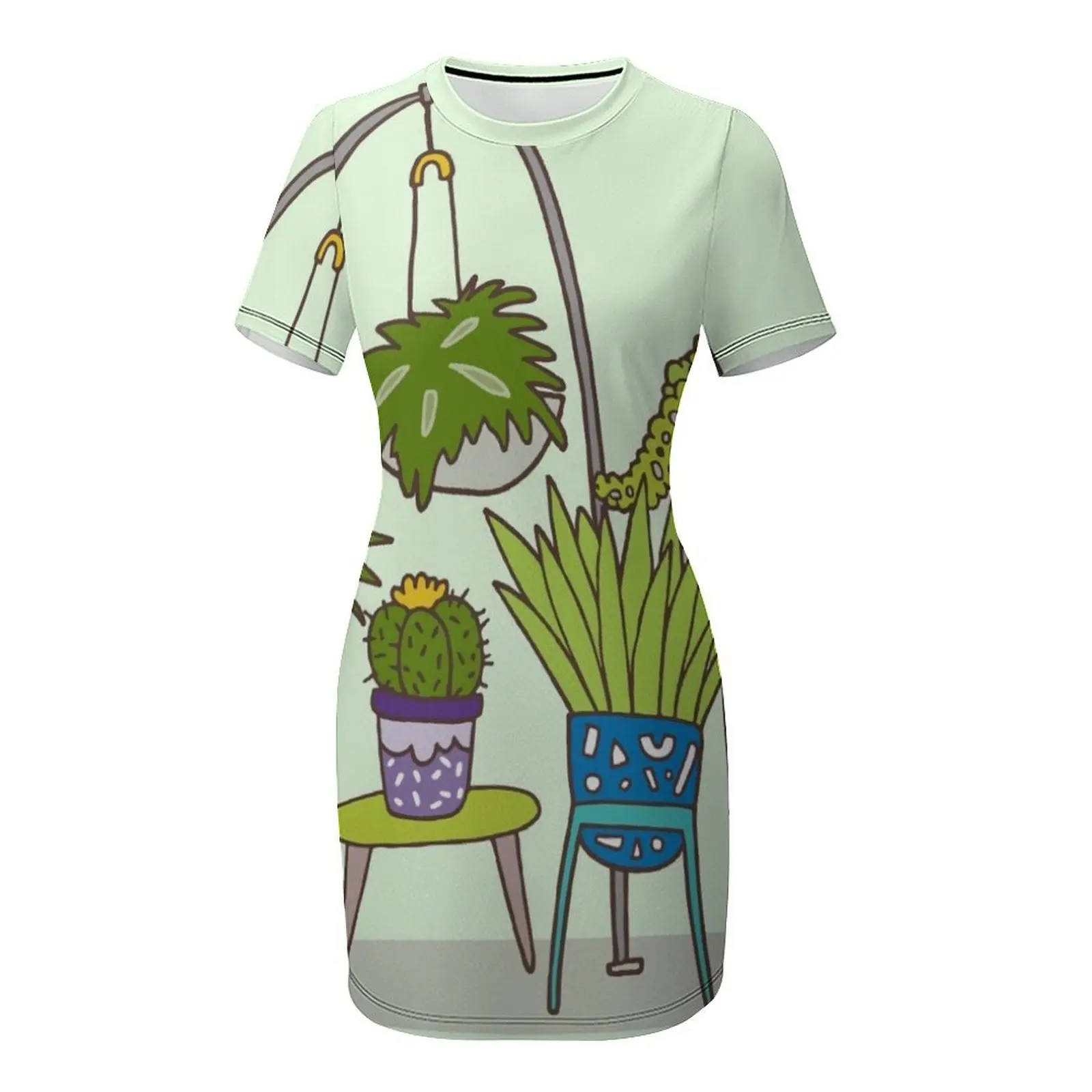 Plant life Short-Sleeved Dress - Korean Lifestyle Trends ulasan dan harga