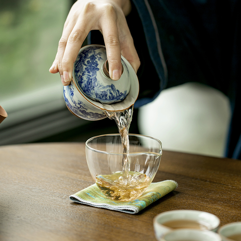 Chinese Retro Blue and White P - Korean Tea Set ulasan dan harga
